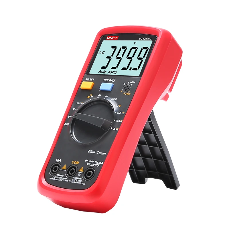 Imagem -02 - Multímetro Digital 1000v 10a Desligar Automático ac dc Tensão Corrente Ohm Diodo Medidor Teste de Temperatura Uni-t-ut136c +