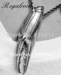 Punk Crab Pincer Necklace Ocean Animal Lobster Leg Claw Pendant Halloween Jewelry