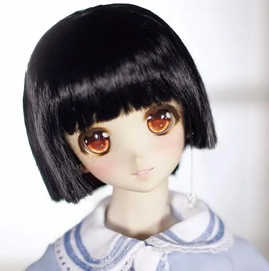 

Новый 22-24 см черный короткий волос один нож плоский 1/3 BJD SD DD кукла парик