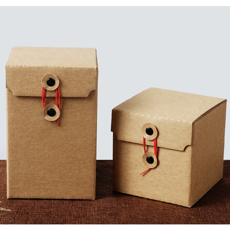 10pcs/lot- 11 sizes Retro kraft paper box tea honey jam candy handmade soap gift packaging boxes