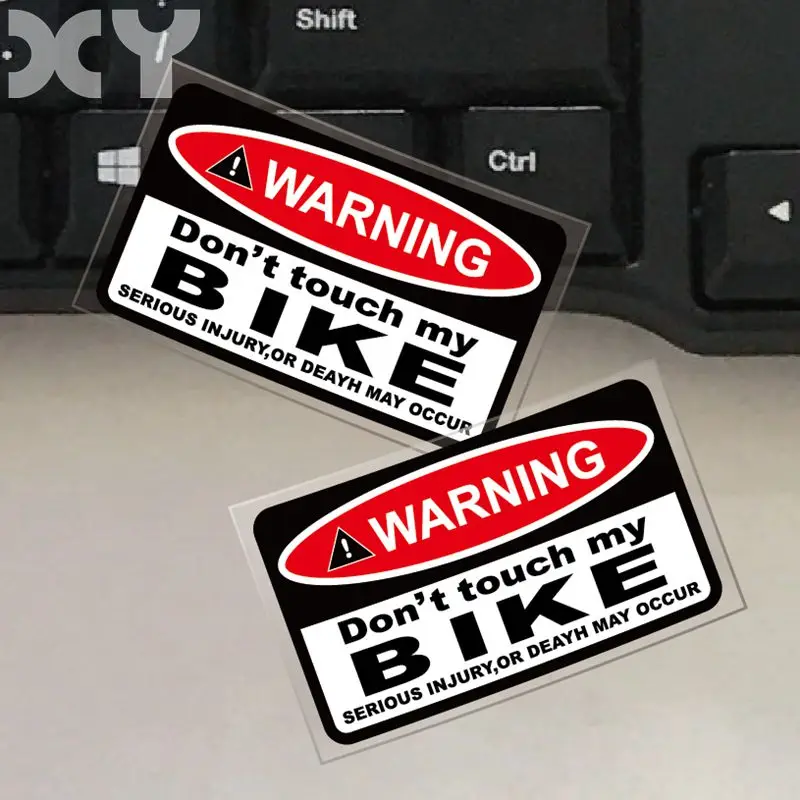 XY Waterproof Reflective Car and Motorcycle Stickers Bumper Warning Sign Car Stickers Vinyl Decals Do Not Touch My Bike