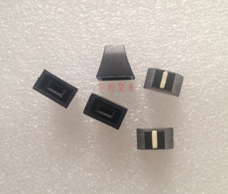 10pcs Mixer Equalizer  Push Button Cap / Hole 4mm EQ Push Button Cap / Straight Slip Potentiometer Fader Black Knob