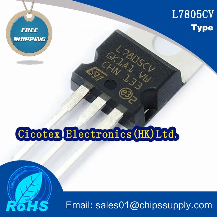 20pcs/lot L7805CV Transistor integrated circuit chips TO-220 IC REG LDO 5V 1.5A TO220AB L 7805 CV