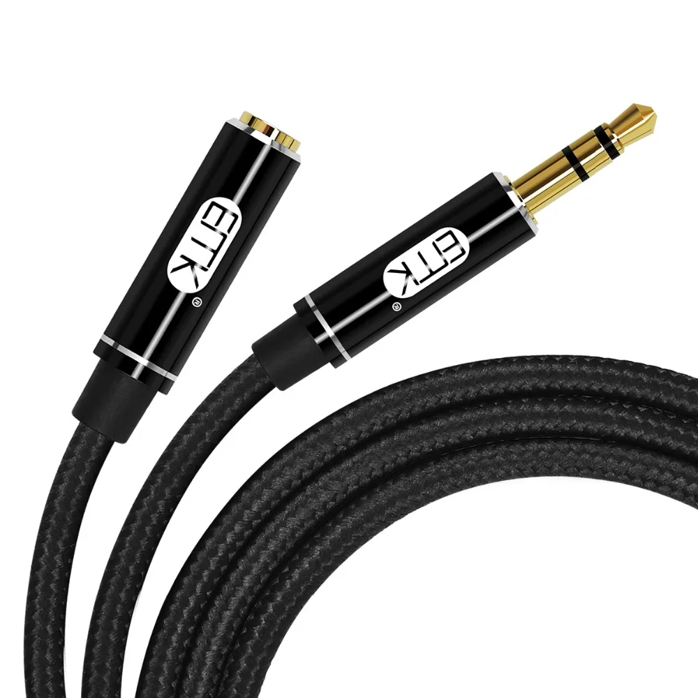 EMK 3.5mm Jack male to 3.5mm Female Aux Extension Cable Audio Cable Headphone Extension Cable Cord for Computer