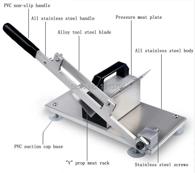 All stainless steel Meat Slicing Machine Manual  Meat Slicer Cutter Use for Home, Restaurant, Hotel