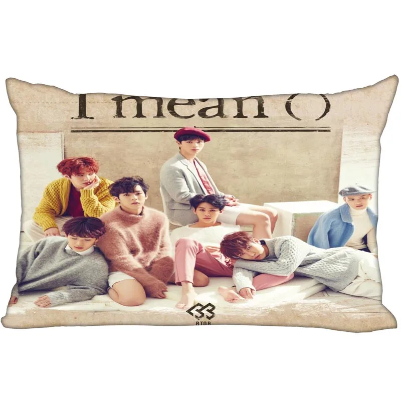 

Hot Korea-Pop Custom BTOB Satin Pillowcase 35x45cm (one side) Printed Zipper PillowCover Custom Logo gift