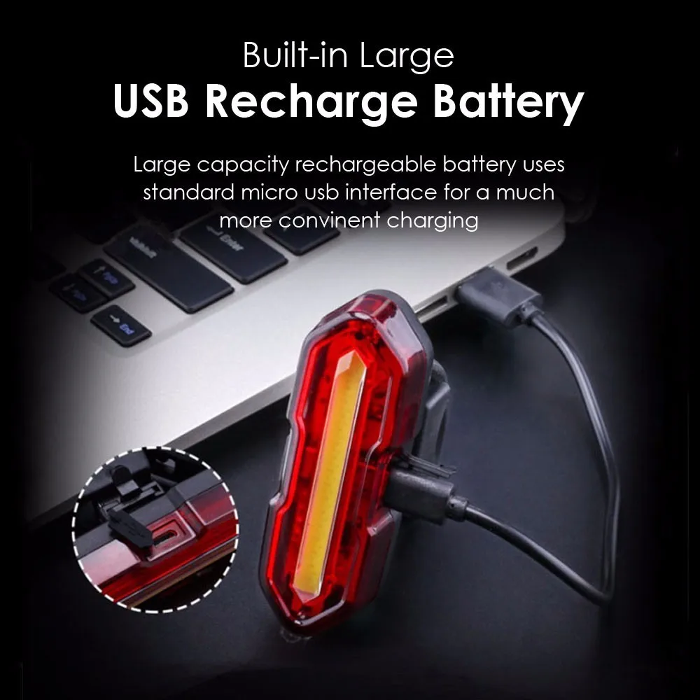 مجموعة مصابيح الدراجة LED ، مصباح أمامي وخلفي من الألومنيوم قابل لإعادة الشحن مع USB ، 2000 مللي أمبير ، مقاوم للمطر ، خفيف للغاية ، لركوب الدراجات...