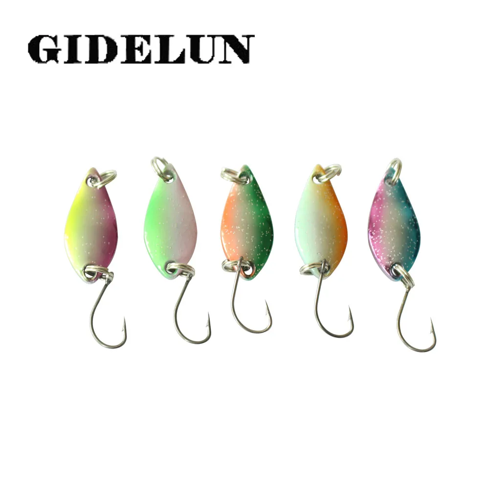 hot sale wholesale 29mm 5g metal spoon fishing lure crank bait fishing tackle 100pcs feather hook trout lure