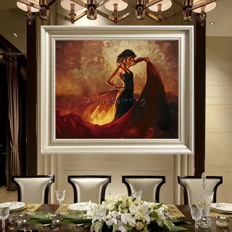 

Spanish Flamenco Dancer painting caudros decor latina woman Oil painting on canvas hight Quality Hand-painted Painting latina 13