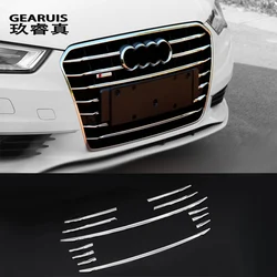 For Audi A3 8v Sedan Car Front Air Grille Cover Trim Strips Exterior auto Accessories Stainless Steel Decoration Sequin styling