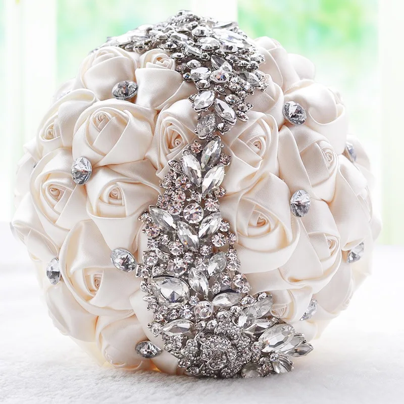 2018 casamento flores bouquets de noiva vermelho artificial rosa luxo diamante cristal bouquet casamento bling noivas