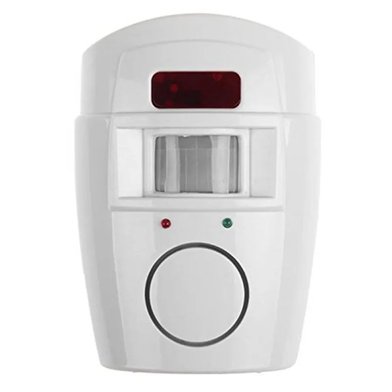 Mini alarma con control remoto inalámbrico, Detector de Sensor de movimiento infrarrojo IR y Sirena fuerte de 105dB para seguridad del hogar,