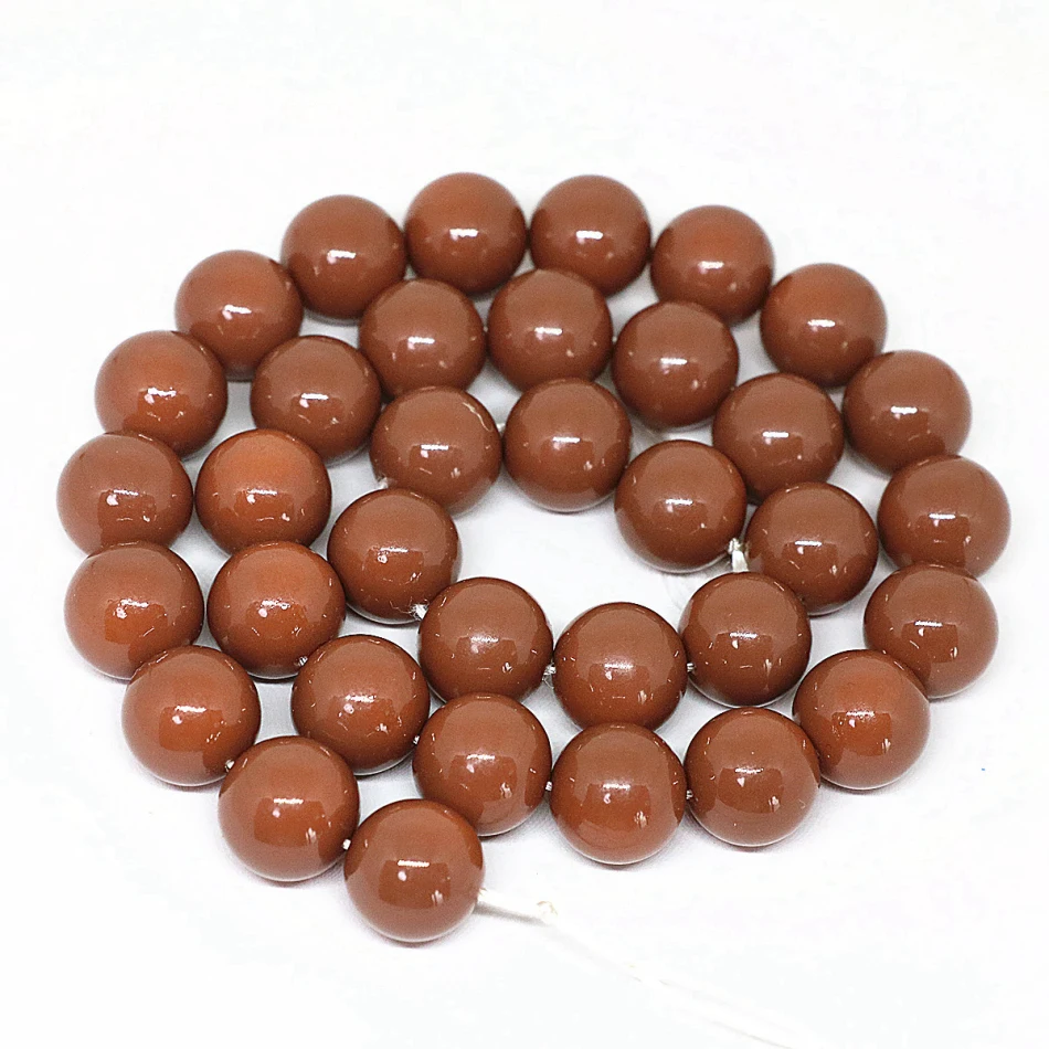 Fashion candy color chocolate baking paint glass round loose beads 4,6,8,10,12,14mm hot sale elegant women jewelry 15inch B1625