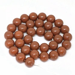 Fashion candy color chocolate baking paint glass round loose beads 4,6,8,10,12,14mm hot sale elegant women jewelry 15inch B1625