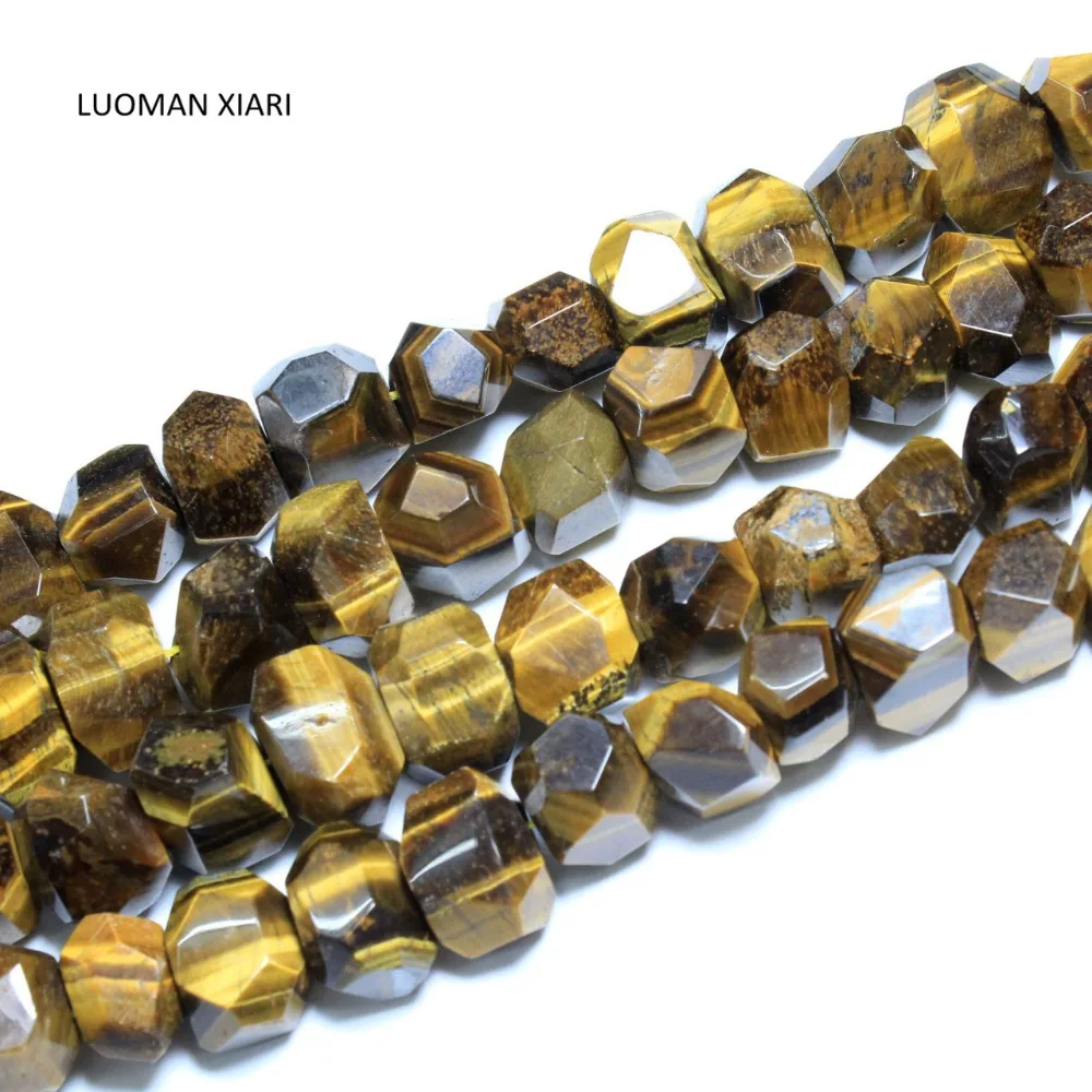 

LUOMAN XIARI Irregular Natural Tiger's eye Stone Beads For Jewelry Making DIY Bracelet Necklace Material 14*20mm Strand 15''