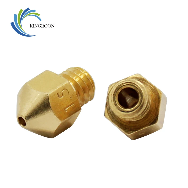 M6 Copper Nozzle 1.0mm 1.5mm 2.0mm Larger Diameter Nozzles For 1.75mm 3mm Filament Big Hole Brass Nozzle 3D Printer Parts