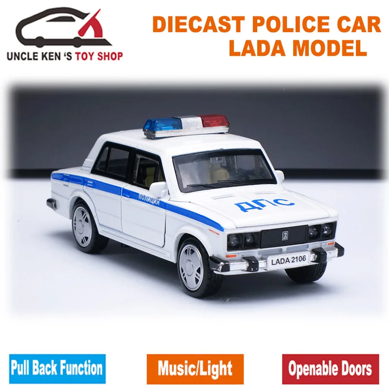 15cm Länge Russische LADA Diecast Modell, Metall Patrol Auto, kind Legierung Spielzeug Mit Geschenk Box/Öffnende Tür/Pull Zurück Funktion/Musik