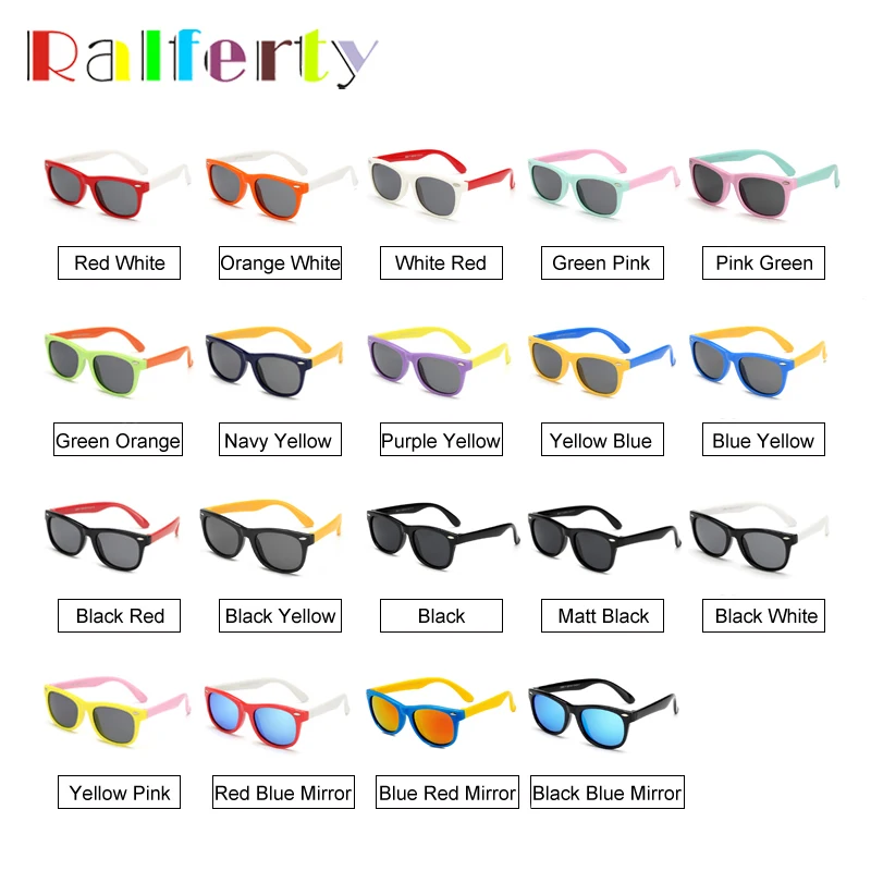 Ralferty Polarized Kids Sunglasses Unbreakable Boy Girls Baby Infant Sun Glasses 100% UV400 Eyewear Child Shades Oculos Infantil