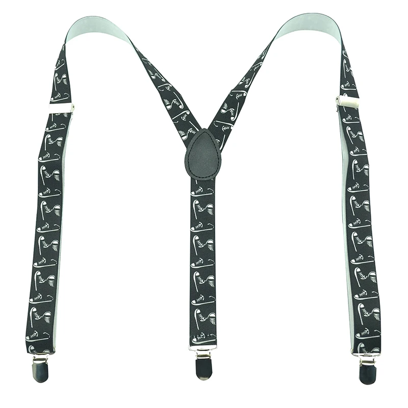 พิเศษใหม่ผ้าใบรองเท้าสีดำ Suspenders Bretels ผู้ชายผู้หญิง Clip-on Braces Elastic1 นิ้ว Y-Back Suspenders คริสต์มาสของขวัญ