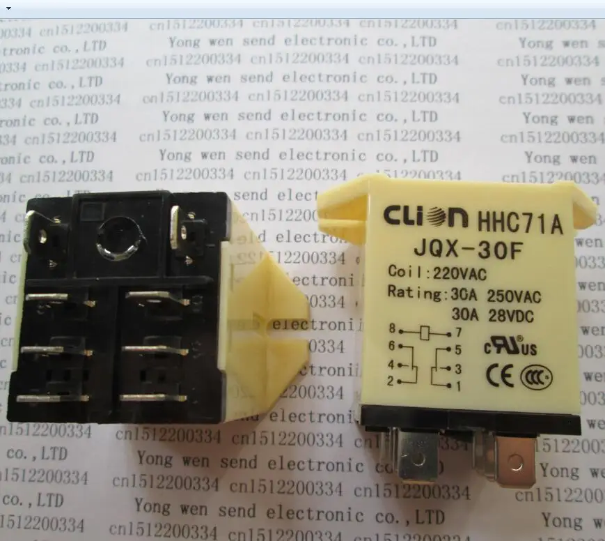 HOT NEW relay HHC71A-JQX-30F-220VAC HHC71A JQX-30F 2Z 220VAC HHC71A-JQX-30F-2Z-220VAC 30A 220VAC 8pin