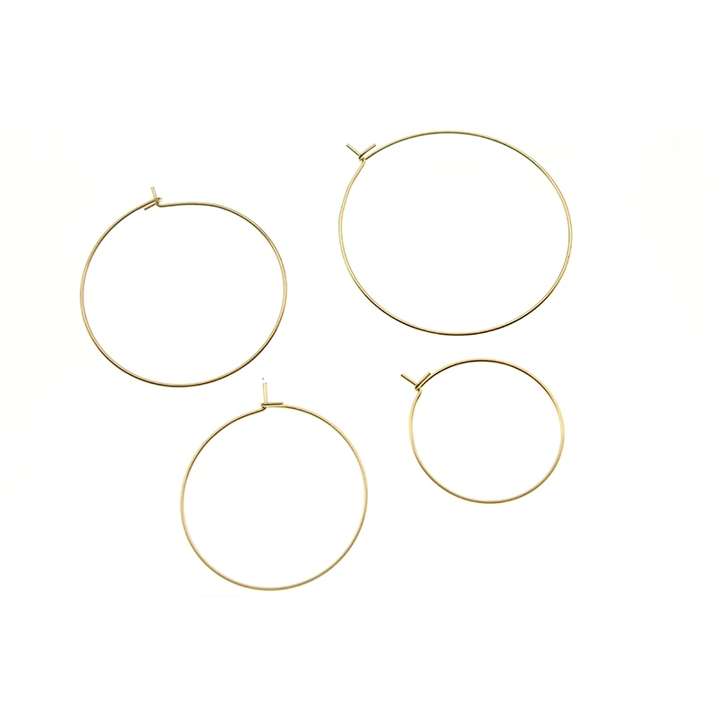 

20pcs 15 20 40mm Gold Stainless Steel Circle Wire Hoops Earrings Loop Hooks Ear Hiphop for DIY Earring Jewelry Making Findings