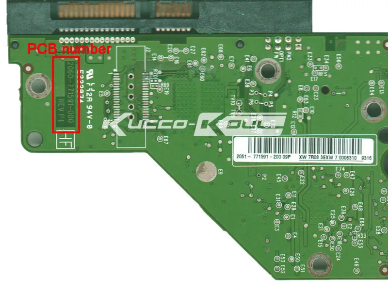 HDD PCB logic board 2060-771591-000 REV P1 for WD 3.5 SATA hard drive repair data recovery