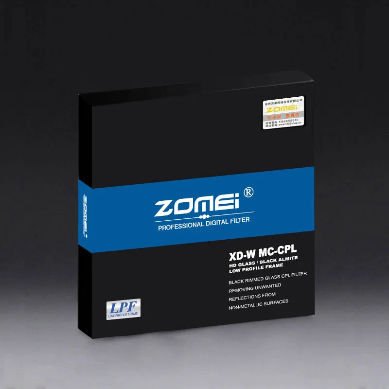 Поляризационный фильтр Zomei 55 мм CPL Slim Pro HD, 18 слоев, Круглый поляризационный фильтр MC для объективов фотоаппаратов Canon, Nikon, Sony, Pentax, Leica