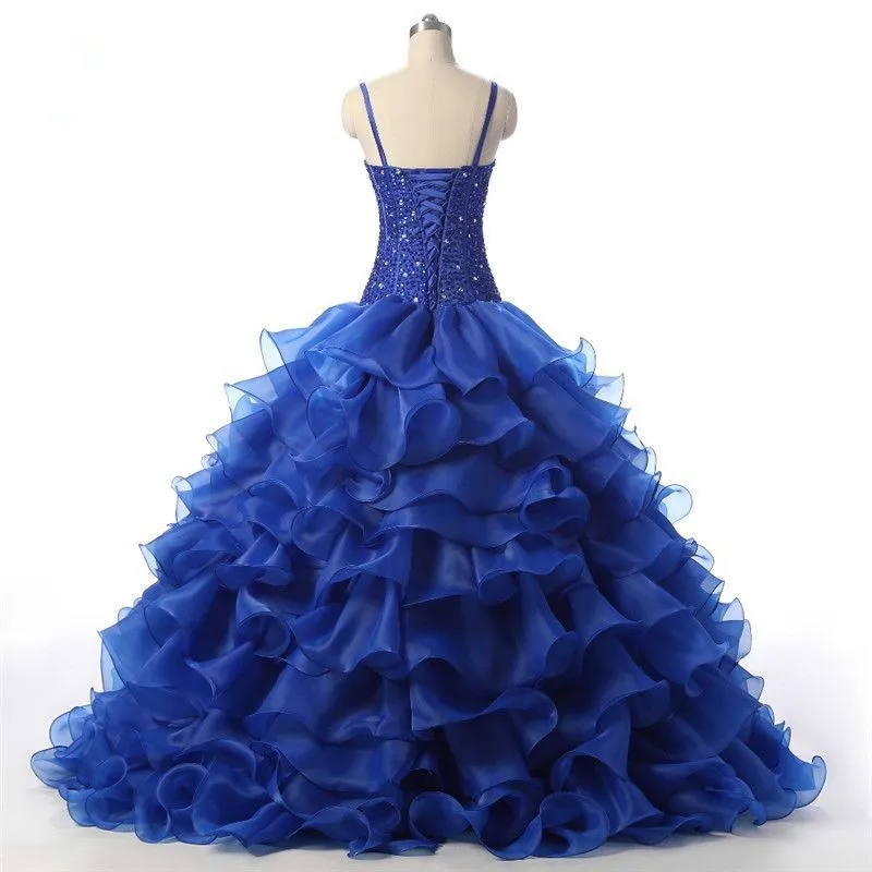 ANGELSBRIDEP-vestido de quinceañera con tirantes finos, vestido de baile de moda, corsé de cuentas de corazón, hasta el suelo, 16 vestidos de depurador