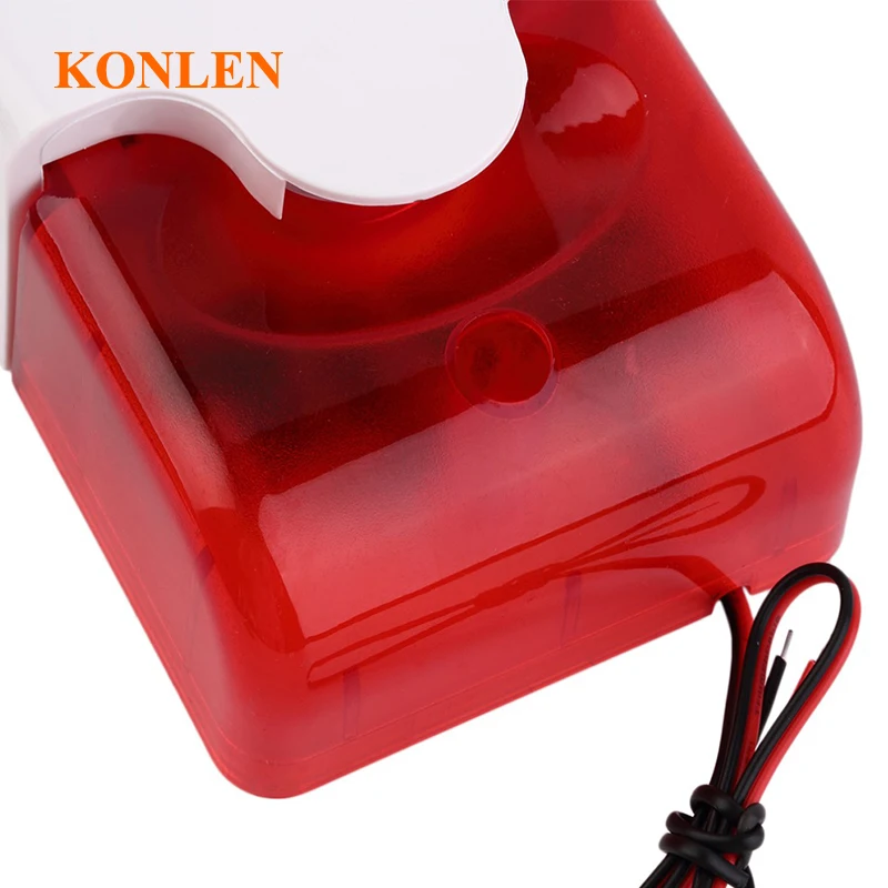 Wired Strobe Siren Alarm DC9V 12V Home Sound and Red Flash Horn Alarming Security Indoor