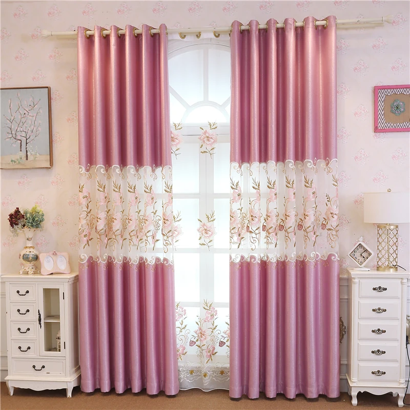 Elegant luxury villa garden embroidered Window curtains for living room bedroom hotel kitchen 4 beautiful luxury curtain colors