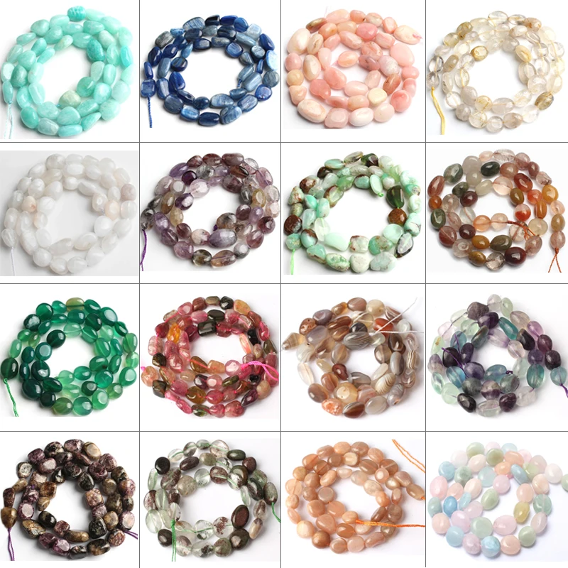 8-10mm Natural Irregular amazonita apatita Larimar cuentas de piedra preciosa de cuarzo cuentas de piedra sueltas para fabricación de joyería Diy pulsera 15"