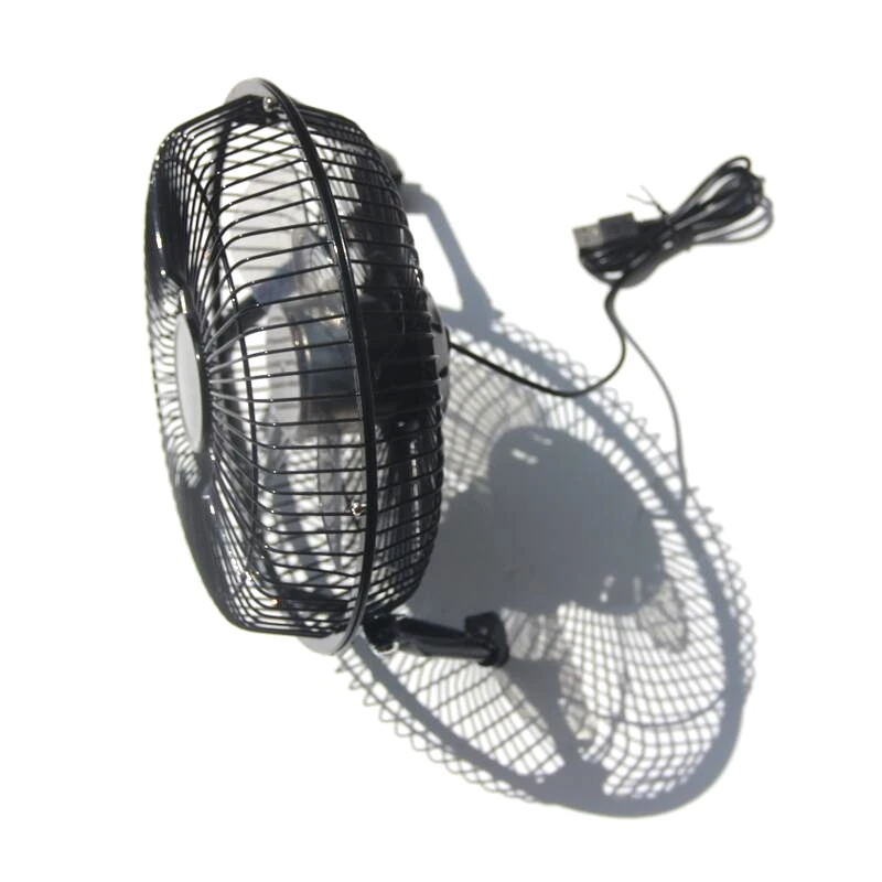 BUHESHUI USB-ventilator 8 inch koelventilator en opvouwbare 7W zonnepaneeloplader voor buiten reizen vissen thuiskantoor