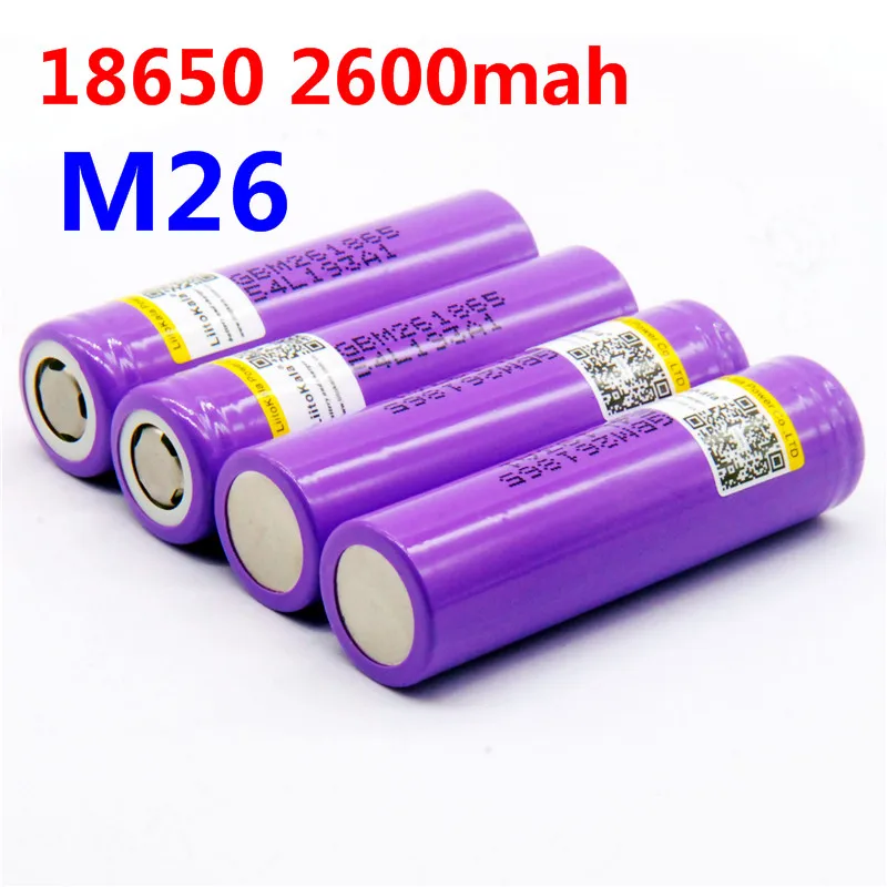 100% original LiitoKala for  M26 18650 2600mah 10A 2500 li-ion rechargeable battery power safe battery for ecig/scooter