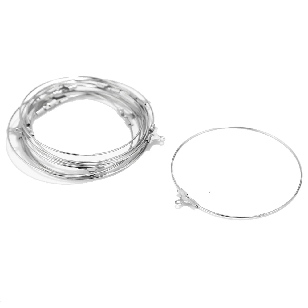 20pcs 45mm Big Earring Circle Stainless Steel Earwire Hoops Fit DIY Jewelry Making Earrings Findings Supplies For Jewelry Making