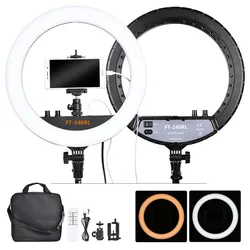 Fosoto FT-240RL Ring lamp 14 Inch Photographic Lighting 240 Leds 3200-5600K Camera Photo Studio Phone Led Ring Light Remote