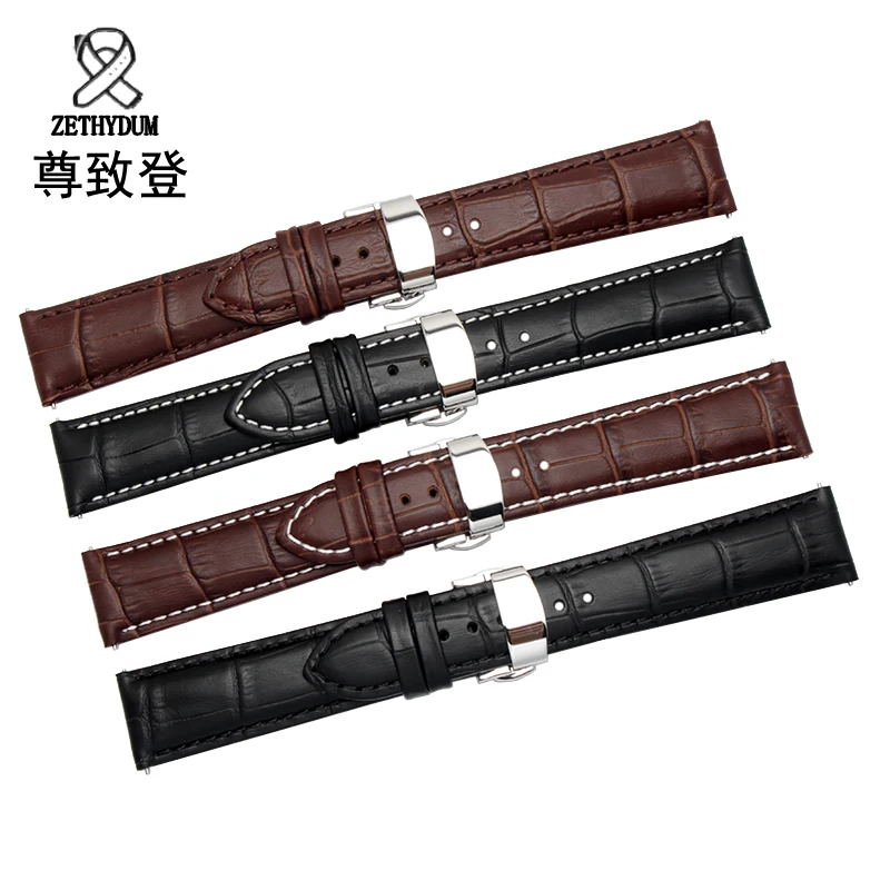 18/19/20/21/22/24mm Hot Sale Genuine Leather Watchband Black Brown Watch accessories For Tissot Strap Bracelet