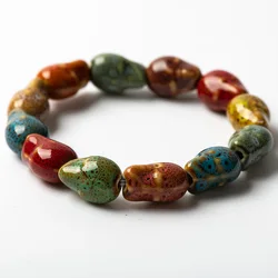 Colorful Unique Ceramic beads bracelets hand made DIY Artware Retro bracelet Jewelery wholesale #FY363