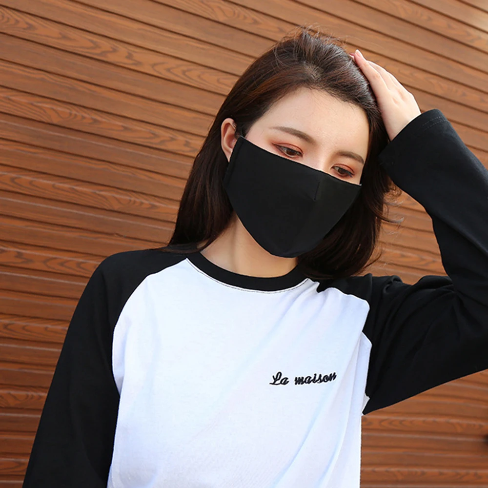 1 Pcs Cotton Black Health Dustproof Anti-Dust Unisex Mouth-Muffle Face Masks Warm Black Unisex Breathing Face Cover Outdoor 2019