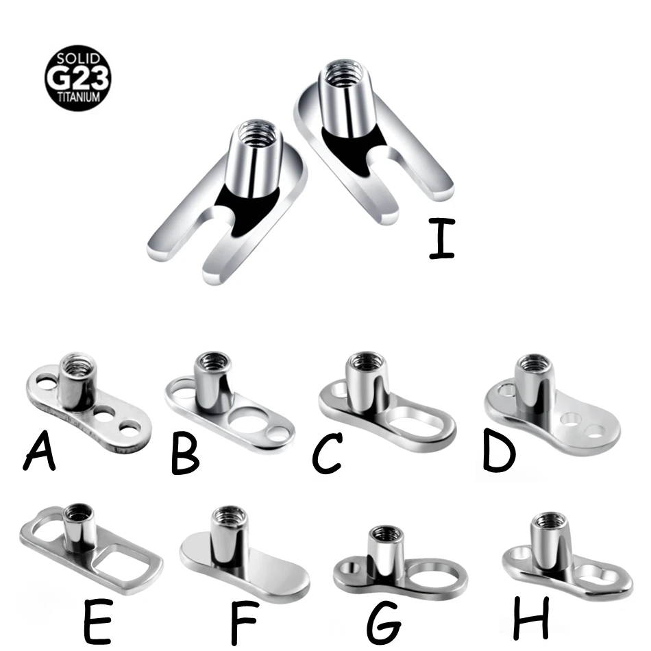 1PC G23 Solid Titanium Dermal Anchor Base Micro Dermal Anchor Tops Surface Barbell Piercings Body Jewelry