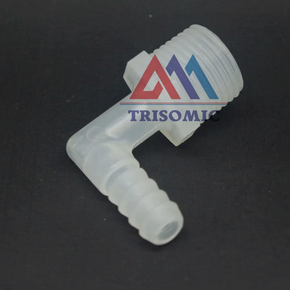 12 pieces 7.9mm*G1/2 Elbow screw thread Connector Tube Joiner PP Plastic Fitting Tank Airline acid and alkali resistant