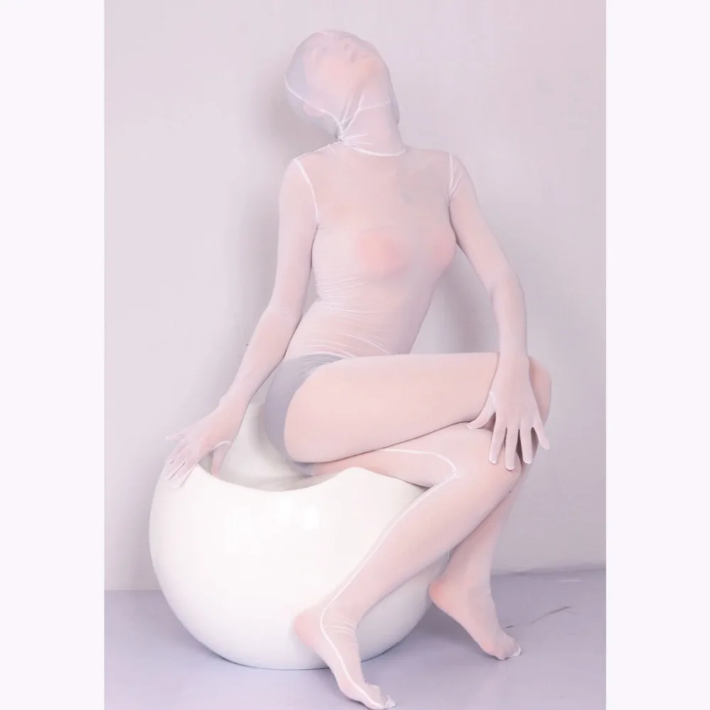 Zentai-Costume de cosplay de scène, collants extérieurs sans couture, transparent, une pièce, manteau complet, haute élasticité, phtalRompers, batterie, corps