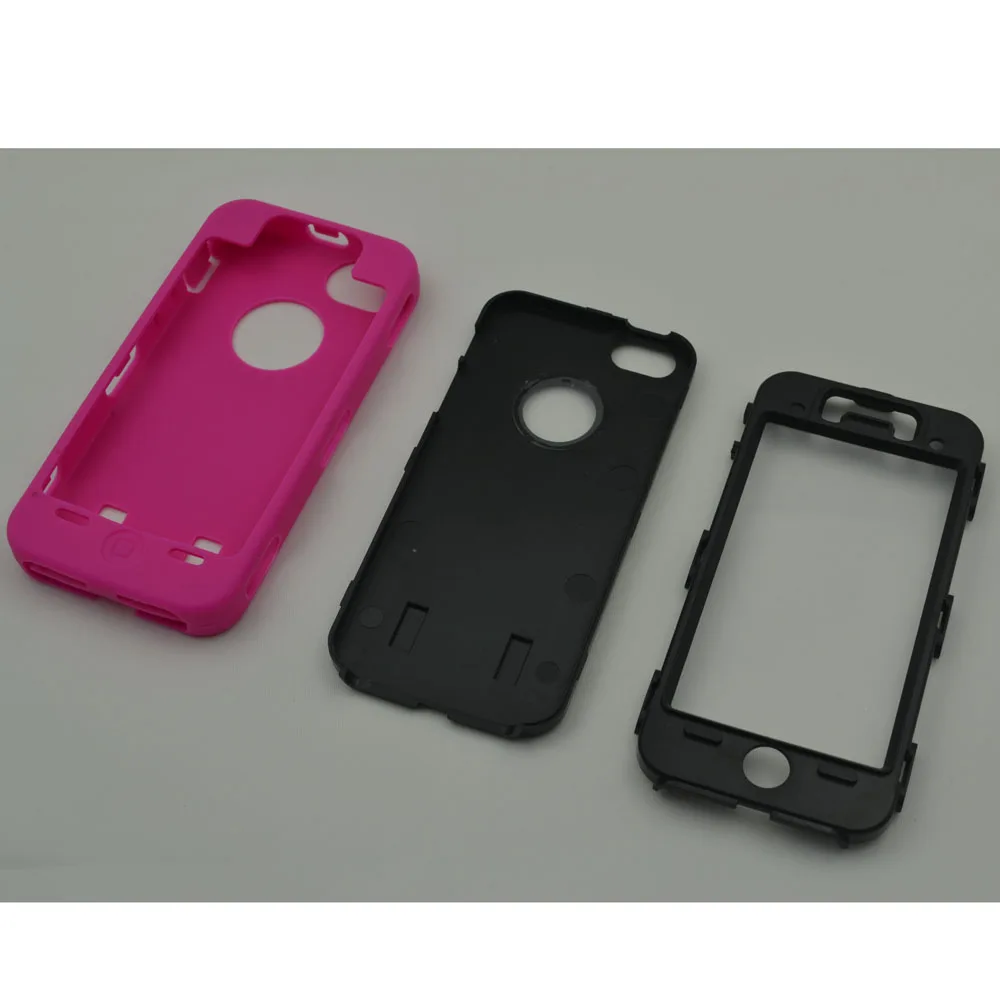 Plastic hard case for Apple iPhone 5 5S, 3 in 1, armor, silicone and hard cover