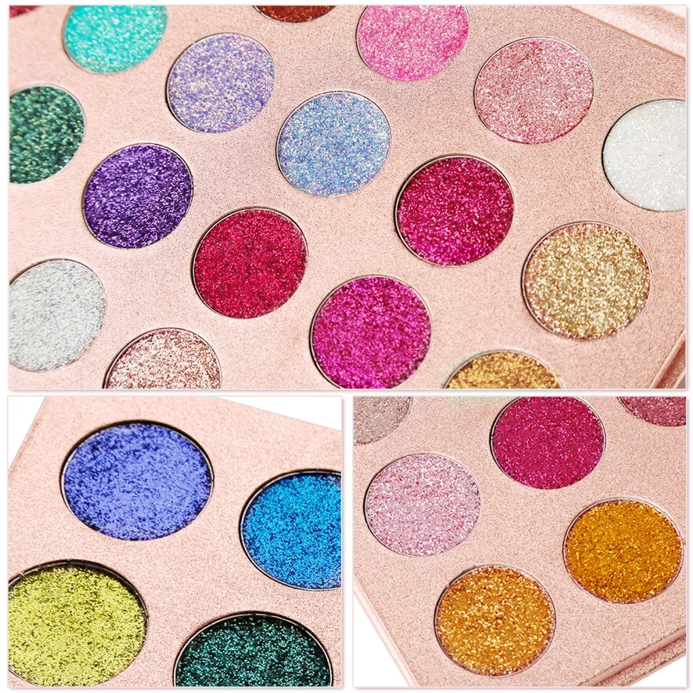 DE\'LANCI 24 Colors Glitter Eyeshadow Pallete Brand Beauty Cosmetics Diamond Pressed Glitter Eye Shadow Pigment Make up Palette