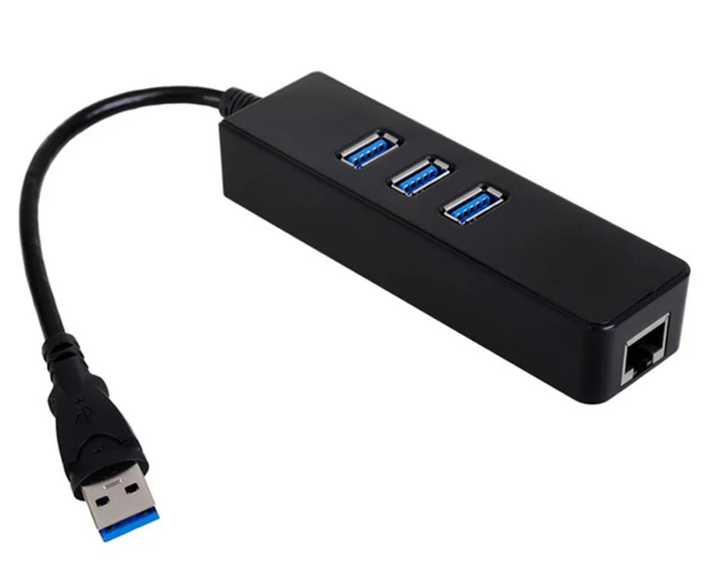 USB 3.0 Hub 10/100/1000Mbps Gigabit Ethernet Adapter USB to RJ45 Lan Network Card 3 Port USB3.0 for Windows 7/8/10/XP MacOS