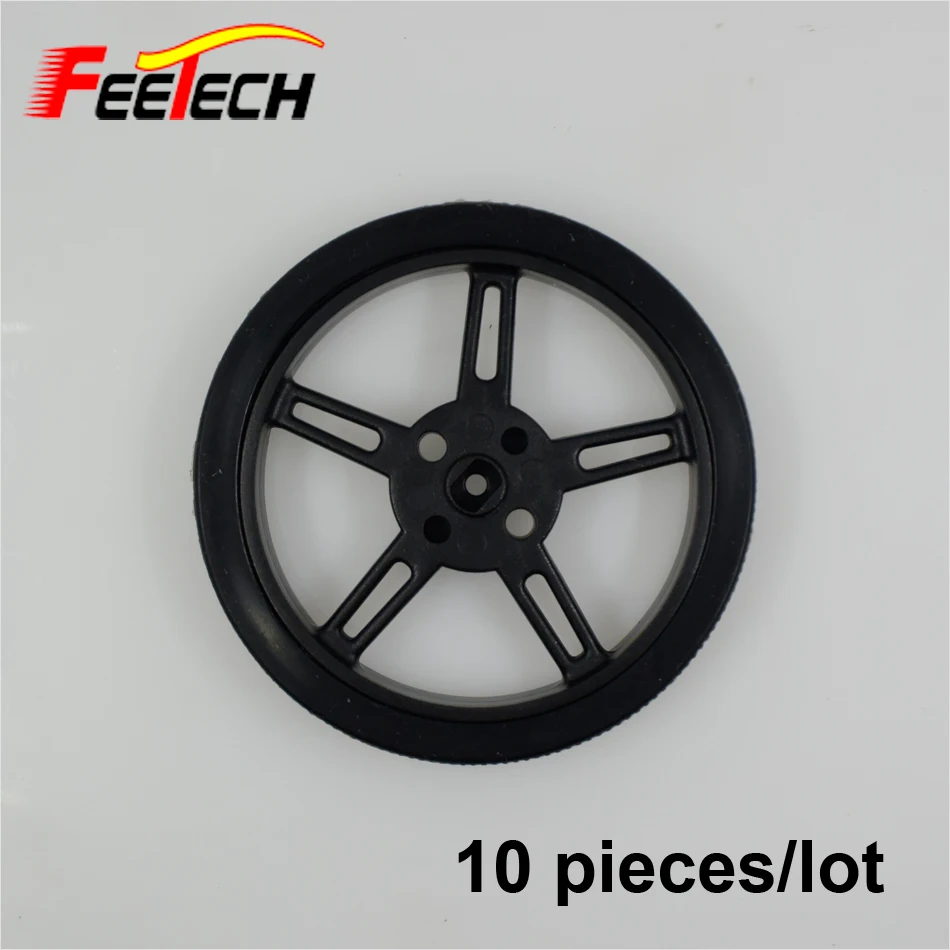 

10 pcs FEETECH Black Wheel for FT-DC-130D Gear Box Motor , Robot Platform Wheel FT-DC-W