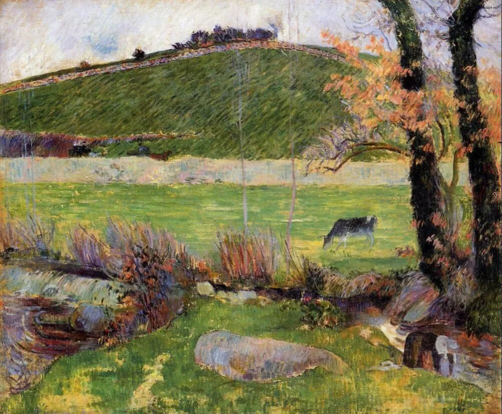 

High quality Oil painting Canvas Reproductions Meadow at the banks of Aven (1888) by Paul Gauguin hand painted