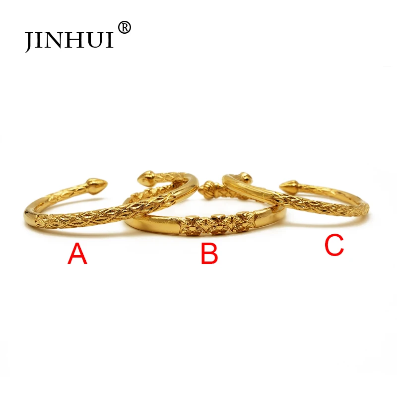 Jin Hui New Fashion Gold Color Bangles for Women Bride Bracelets Ethiopian/france/African/Dubai Jewelry wedding Luxury gifts