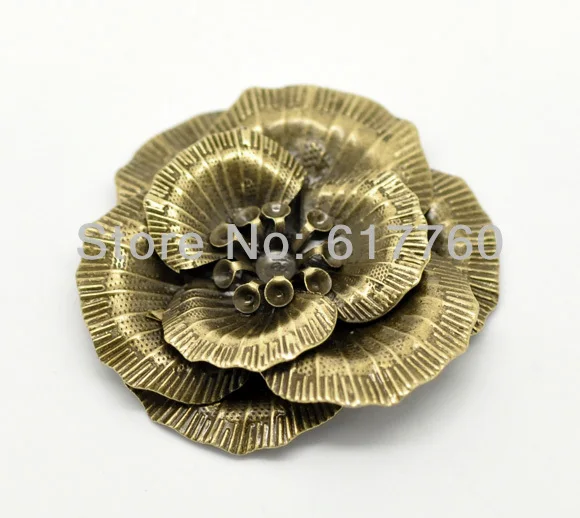 

Free shipping-10Pcs Antique Bronze Filigree Flower Embellishment Jewelry Findings DIY Connectors Embellishment 4.6x4.3cm J0066