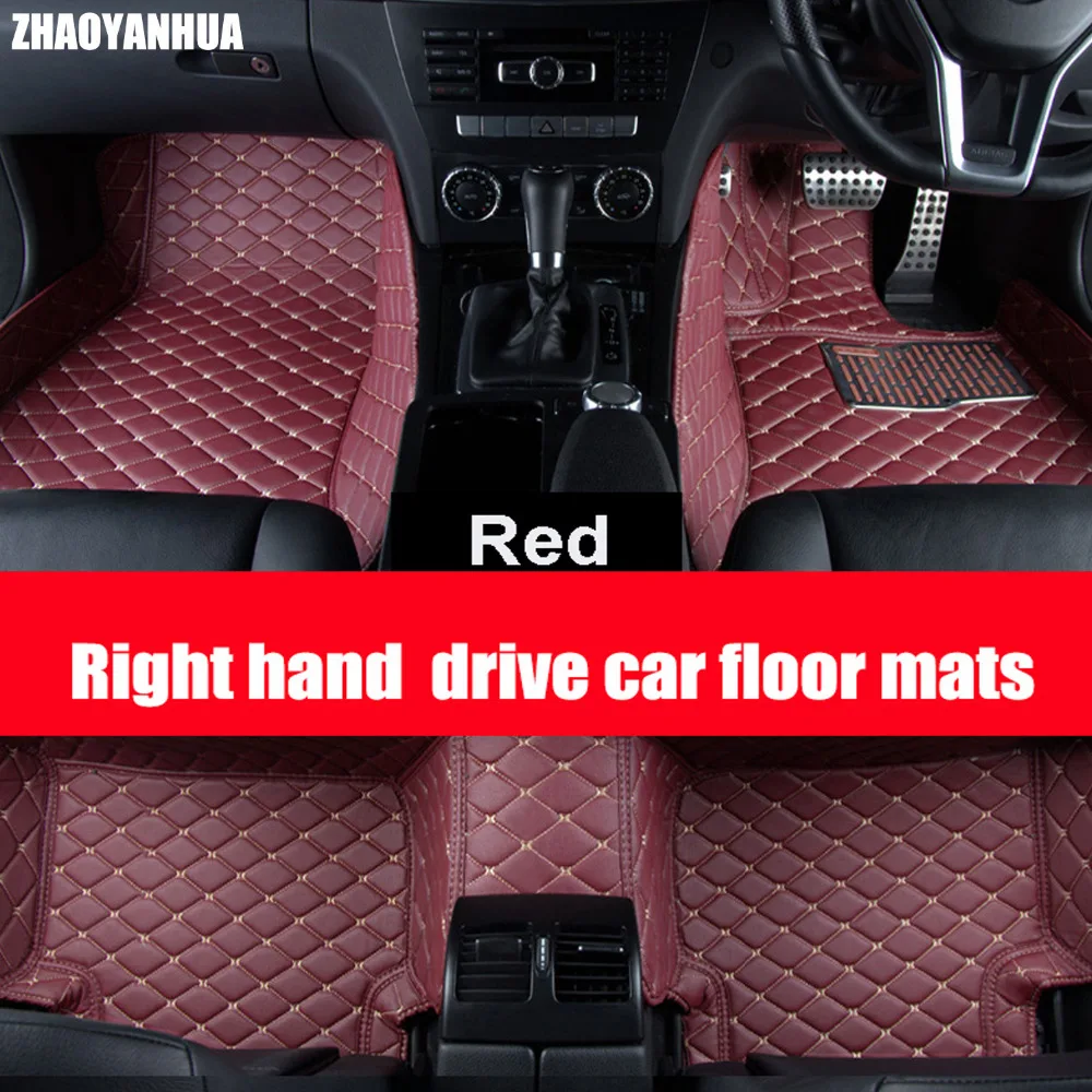 ZHAOYANHUA  Right hand drive car car floor mats for Kia Sportage Optima K5 Sorento Carens 6D full cover case car-styling high qu