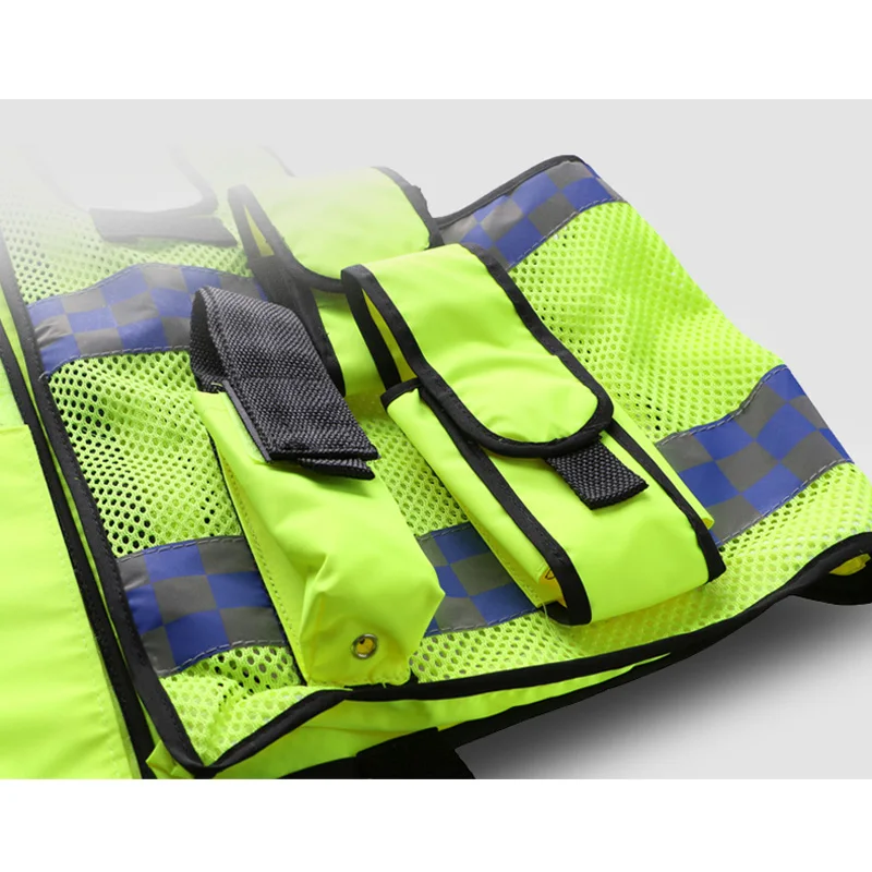 High visibility traffic reflective vest with multi pockets